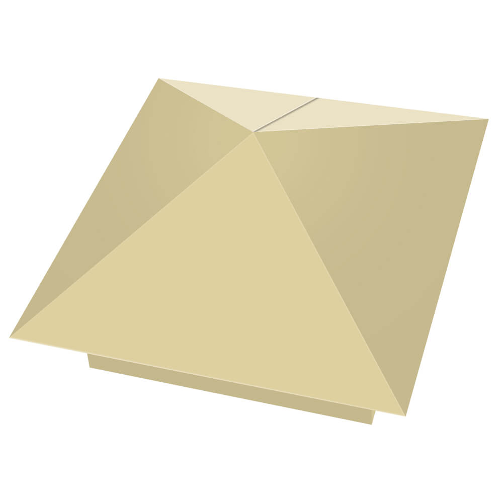 Колпак металлический 400х400мм RAL1014 Бежевый заборный Хасавюрт фото