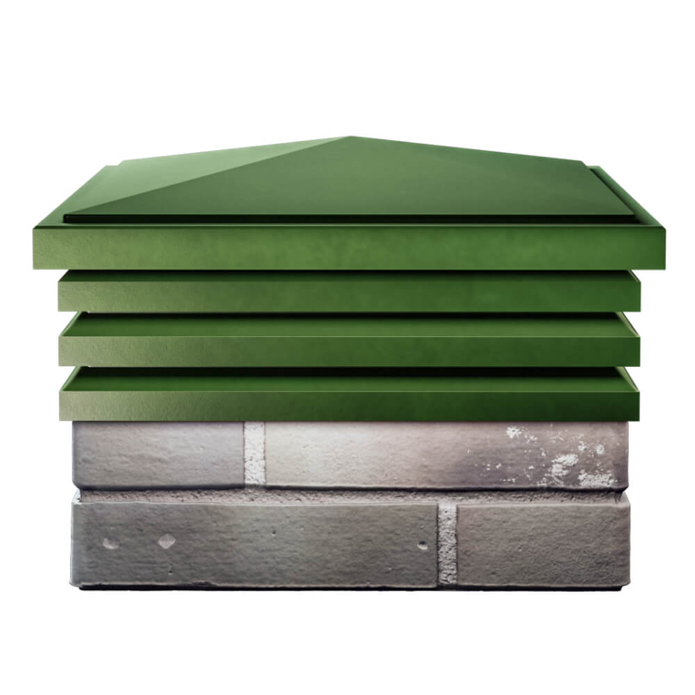 Колпак Zking Бона ХайТек Зеленый на столб 1.5х1.5 кирпича (385х385мм) Хасавюрт фото