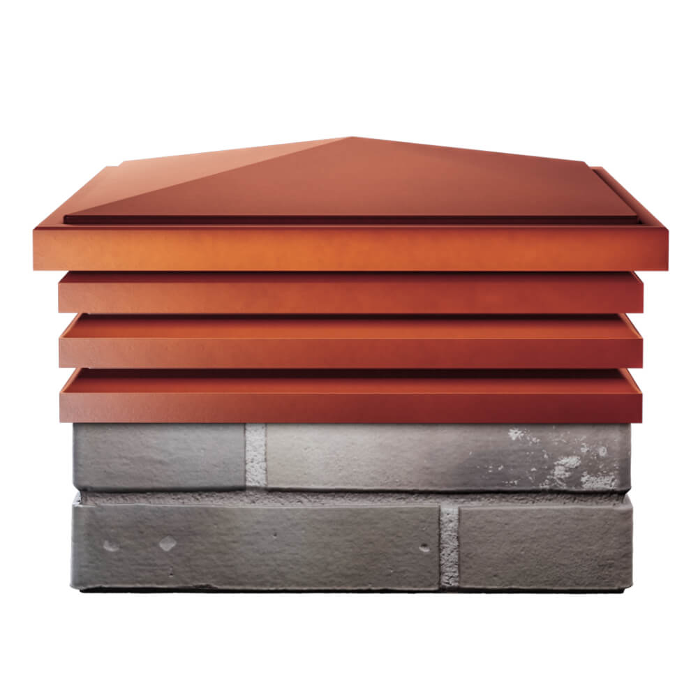 Колпак Zking Бона ХайТек Красный на столб 1.5х1.5 кирпича (385х385мм) Хасавюрт фото