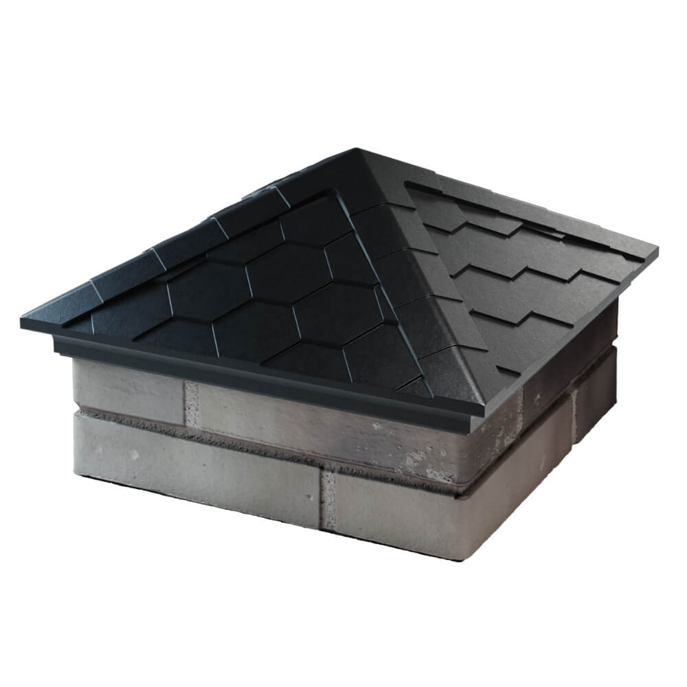 Колпак Zking Эверест Черный на столб 1.5х1.5 кирпича (390х390мм) в Хасавюрте фото