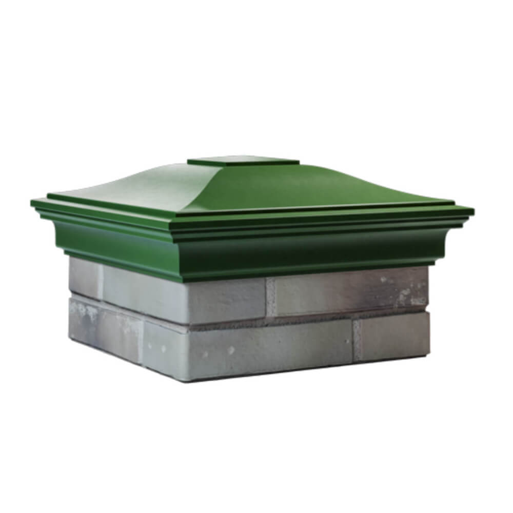 Колпак Zking Монблан Зеленый на столб 1.5х1.5 еврокирпича 0.7НФ (355х355мм) в Хасавюрте фото