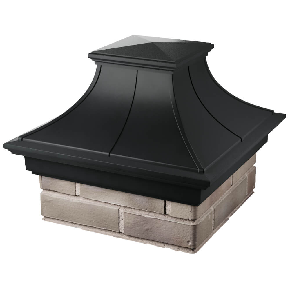 Колпак Zking Монблан Премиум Черный на столб 1.5х1.5 кирпича (385х385мм) в Хасавюрте фото
