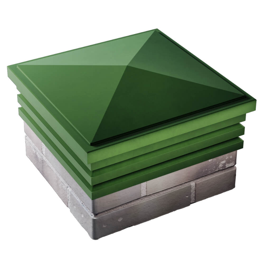 Колпак Zking Бона ХайТек Зеленый на столб 1.5х1.5 кирпича (385х385мм) в Хасавюрте фото