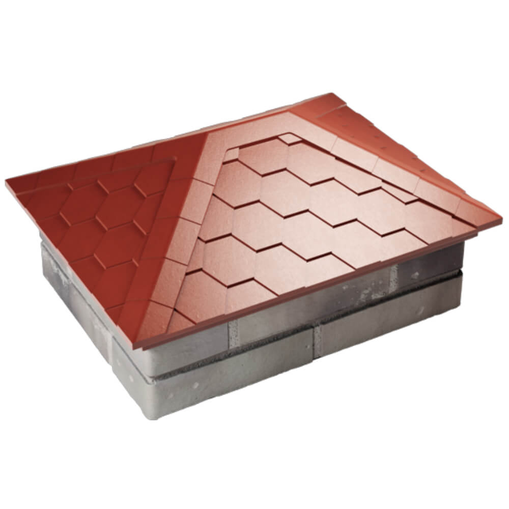 Колпак Zking Эверест Красный на столб 2х1.5 кирпича (520х390мм) Хасавюрт фото