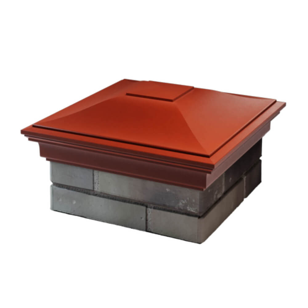 Колпак Zking Монблан Красный на столб 1.5х1.5 еврокирпича 0.7НФ (355х355мм) в Хасавюрте фото