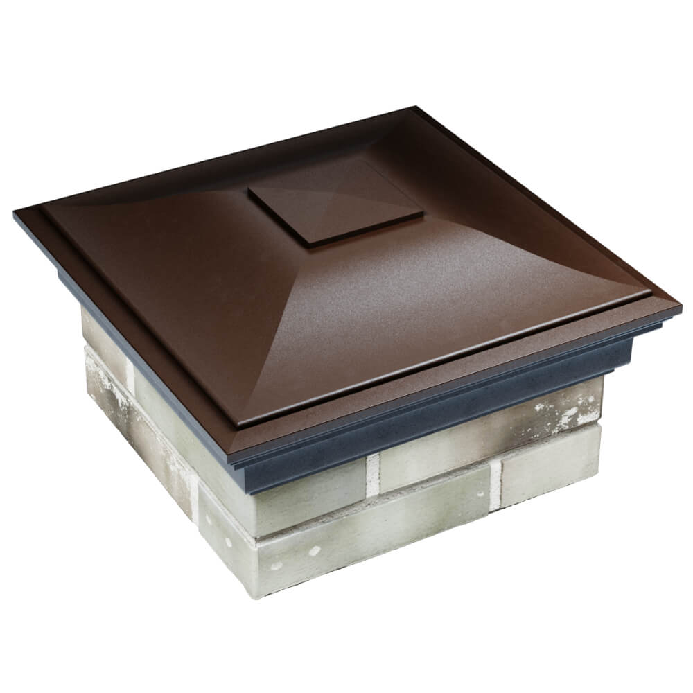 Колпак Zking Монблан Коричневый на столб 1.5х1.5 кирпича (385х385мм) в Хасавюрте фото