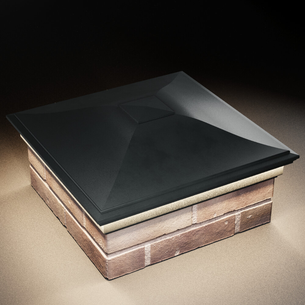 Колпак Zking Монблан Черный на столб 2х2 кирпича (515х515мм) c подсветкой в Хасавюрте фото