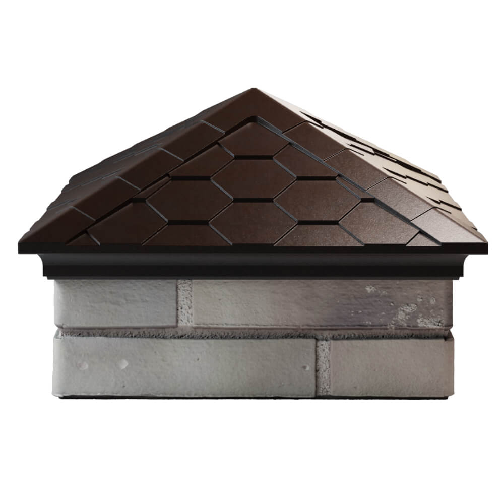 Колпак Zking Эверест Коричневый на столб 1.5х1.5 кирпича (390х390мм) Хасавюрт фото