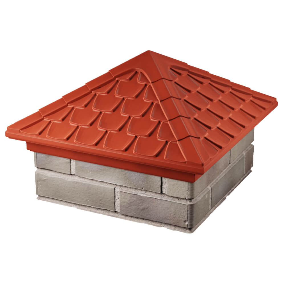 Колпак Zking Эльбрус Красный на столб 1.5х1.5 кирпича (385х385мм) в Хасавюрте фото