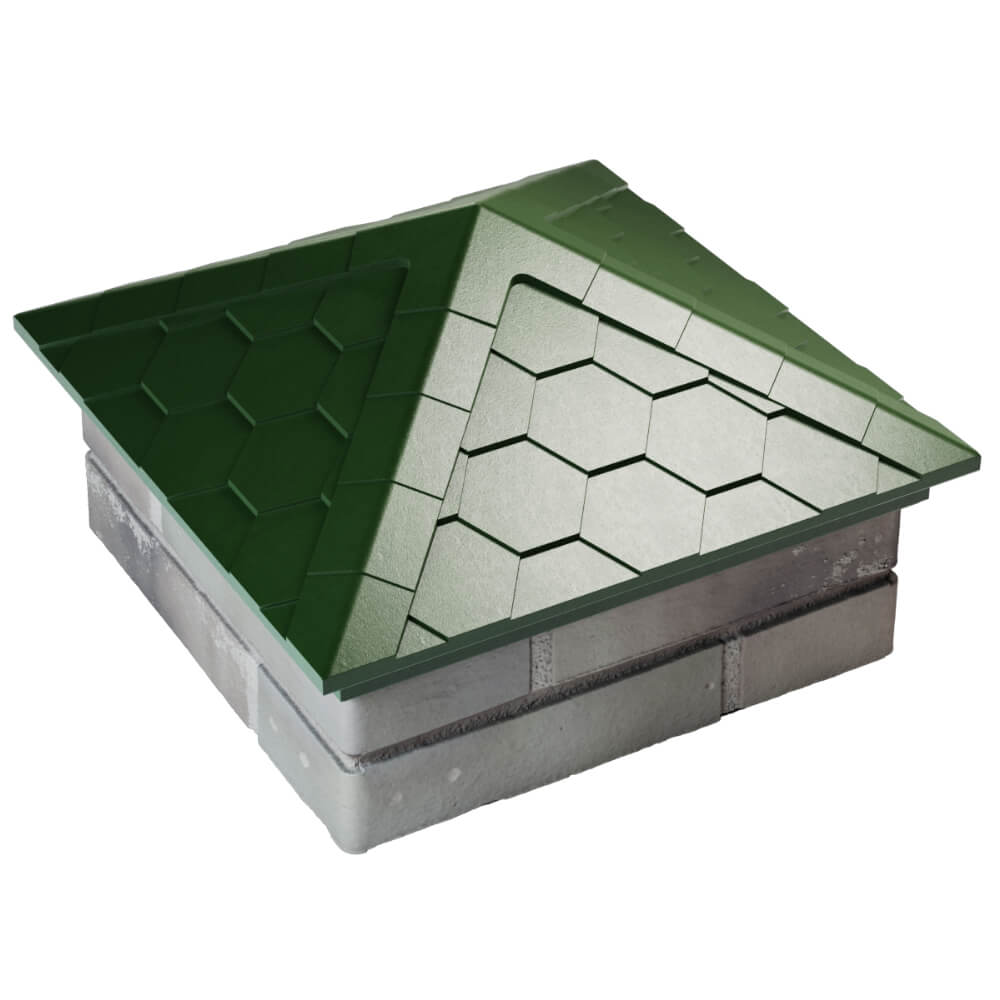 Колпак Zking Эверест Зеленый на столб 1.5х1.5 кирпича (390х390мм) в Хасавюрте фото