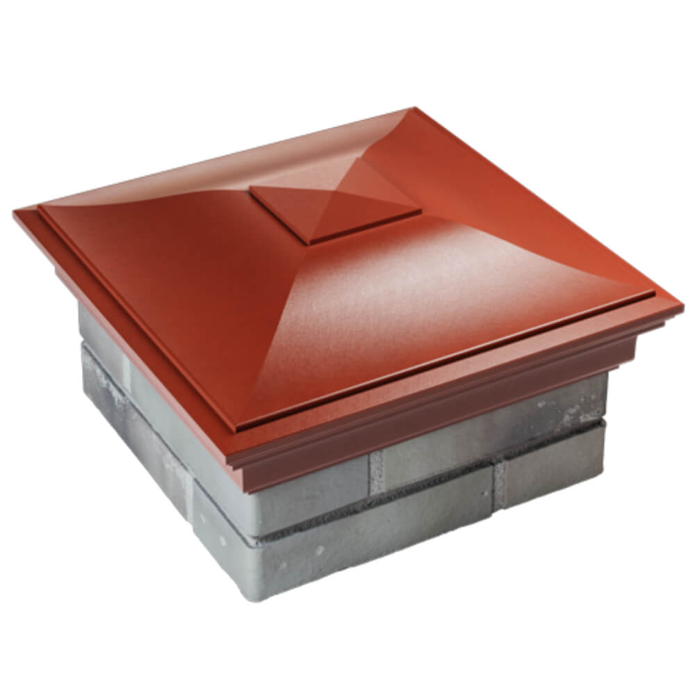 Колпак Zking Монблан Красный на столб 1.5х1.5 кирпича (385х385мм) в Хасавюрте фото