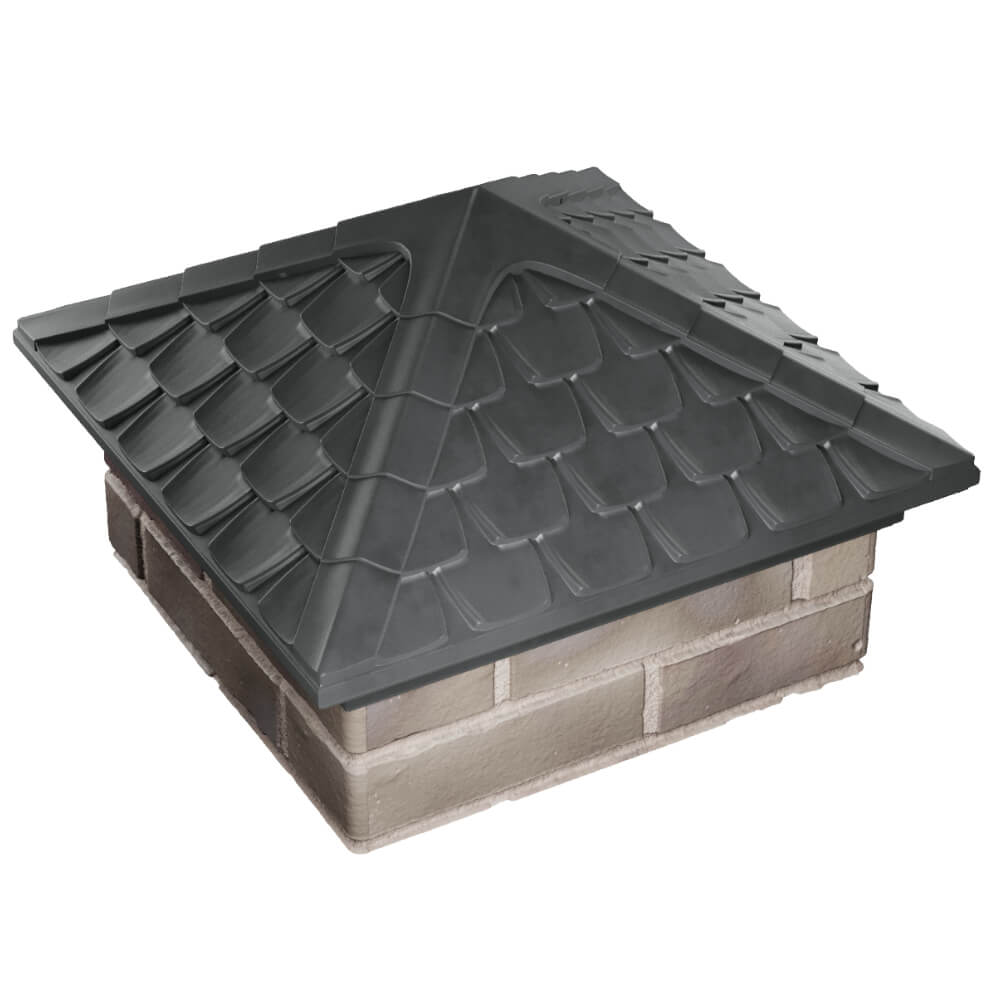 Колпак Zking Эльбрус Серый на столб 1.5х1.5 кирпича (385х385мм) в Хасавюрте фото