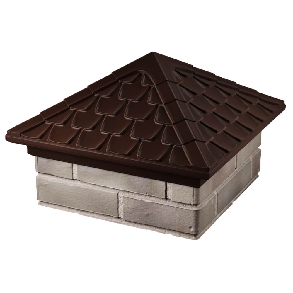 Колпак Zking Эльбрус Коричневый на столб 1.5х1.5 кирпича (385х385мм) в Хасавюрте фото