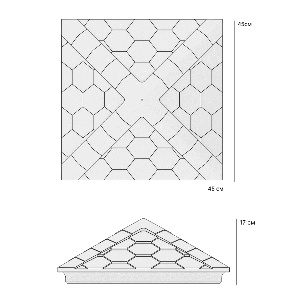 Колпак Zking Эверест Бежевый на столб 1.5х1.5 кирпича (390х390мм) в Хасавюрте фото