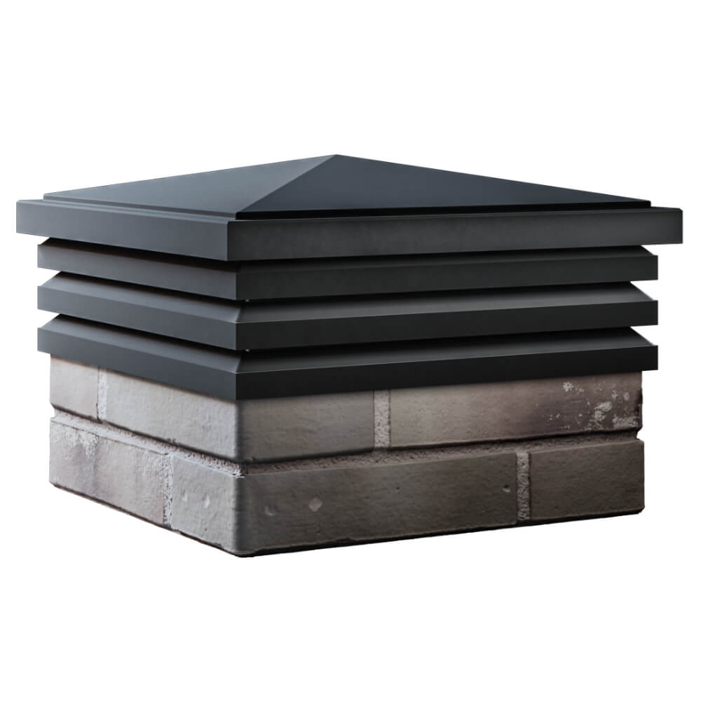 Колпак Zking Бона ХайТек Черный на столб 1.5х1.5 кирпича (385х385мм) в Хасавюрте фото