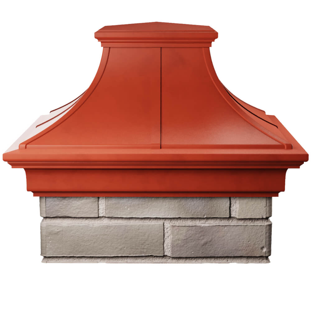 Колпак Zking Монблан Премиум Красный на столб 1.5х1.5 кирпича (385х385мм) Хасавюрт фото