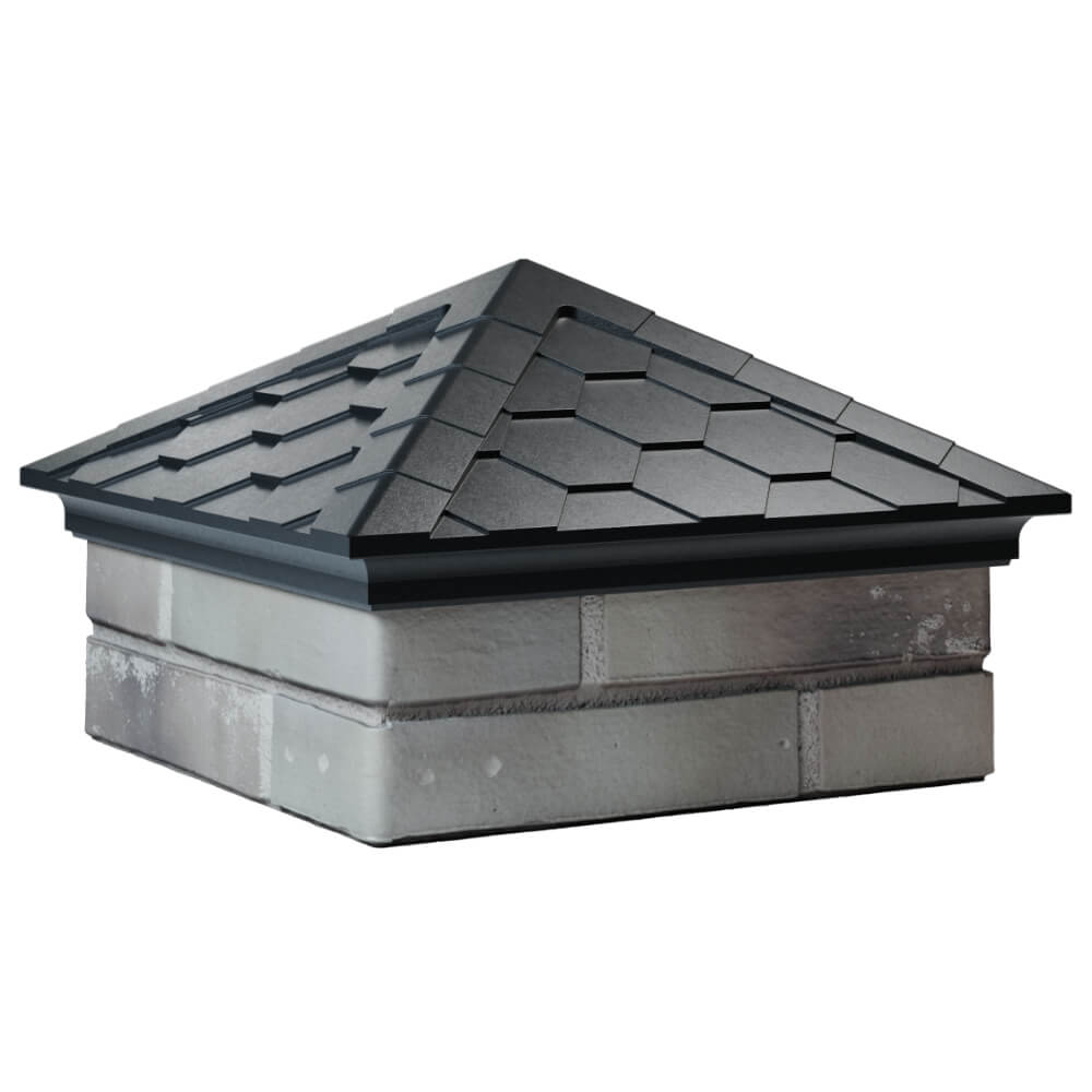 Колпак Zking Эверест Черный на столб 1.5х1.5 кирпича (390х390мм) в Хасавюрте фото