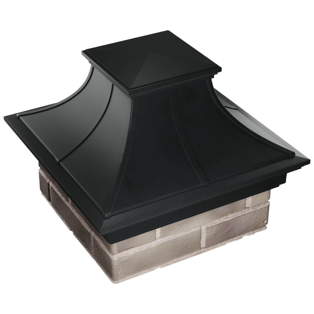 Колпак Zking Монблан Премиум Черный на столб 1.5х1.5 кирпича (385х385мм) в Хасавюрте фото