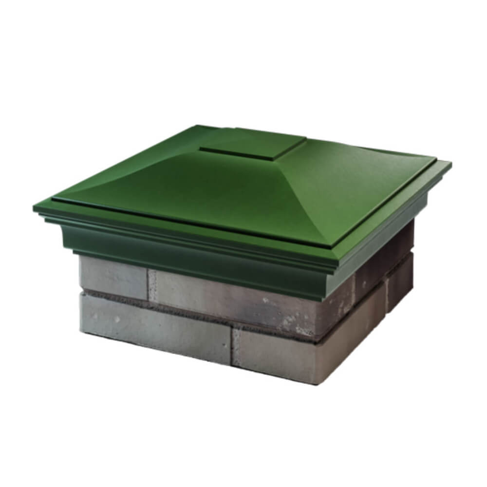 Колпак Zking Монблан Зеленый на столб 1.5х1.5 еврокирпича 0.7НФ (355х355мм) в Хасавюрте фото