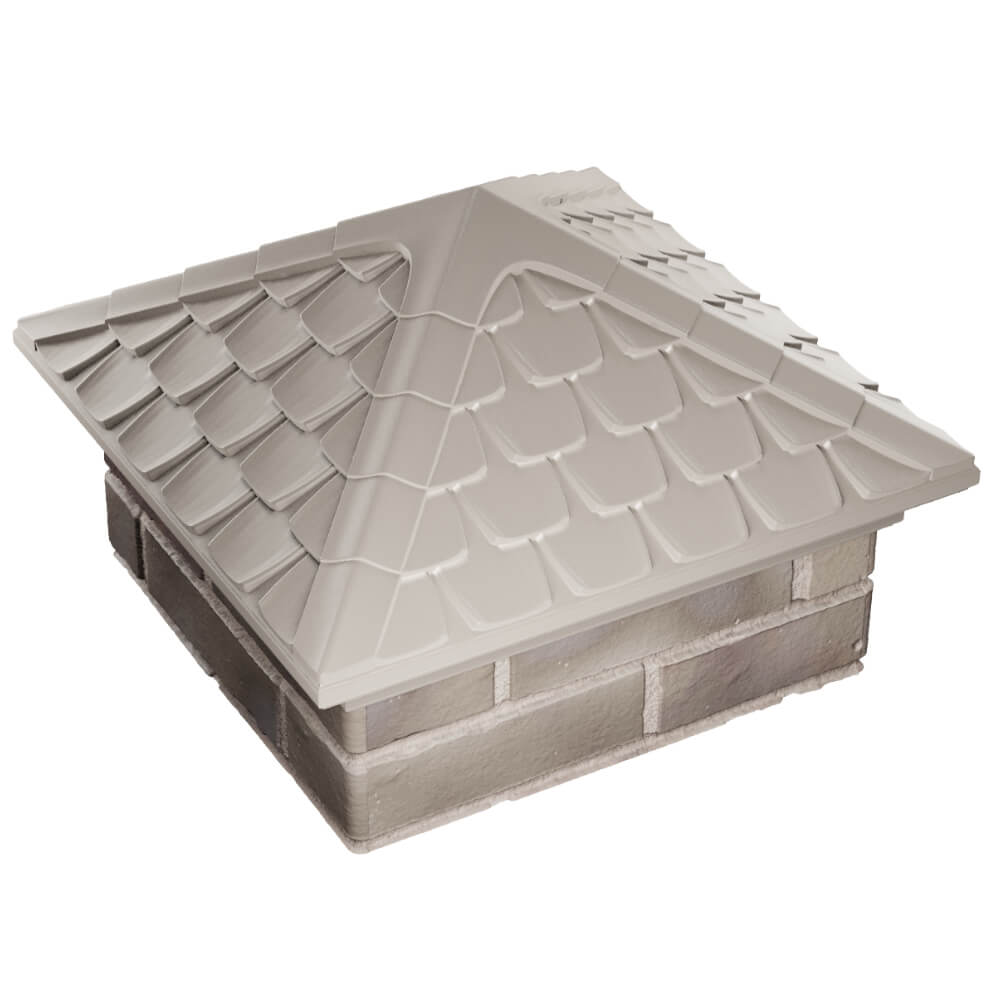 Колпак Zking Эльбрус Бежевый на столб 1.5х1.5 кирпича (385х385мм) в Хасавюрте фото