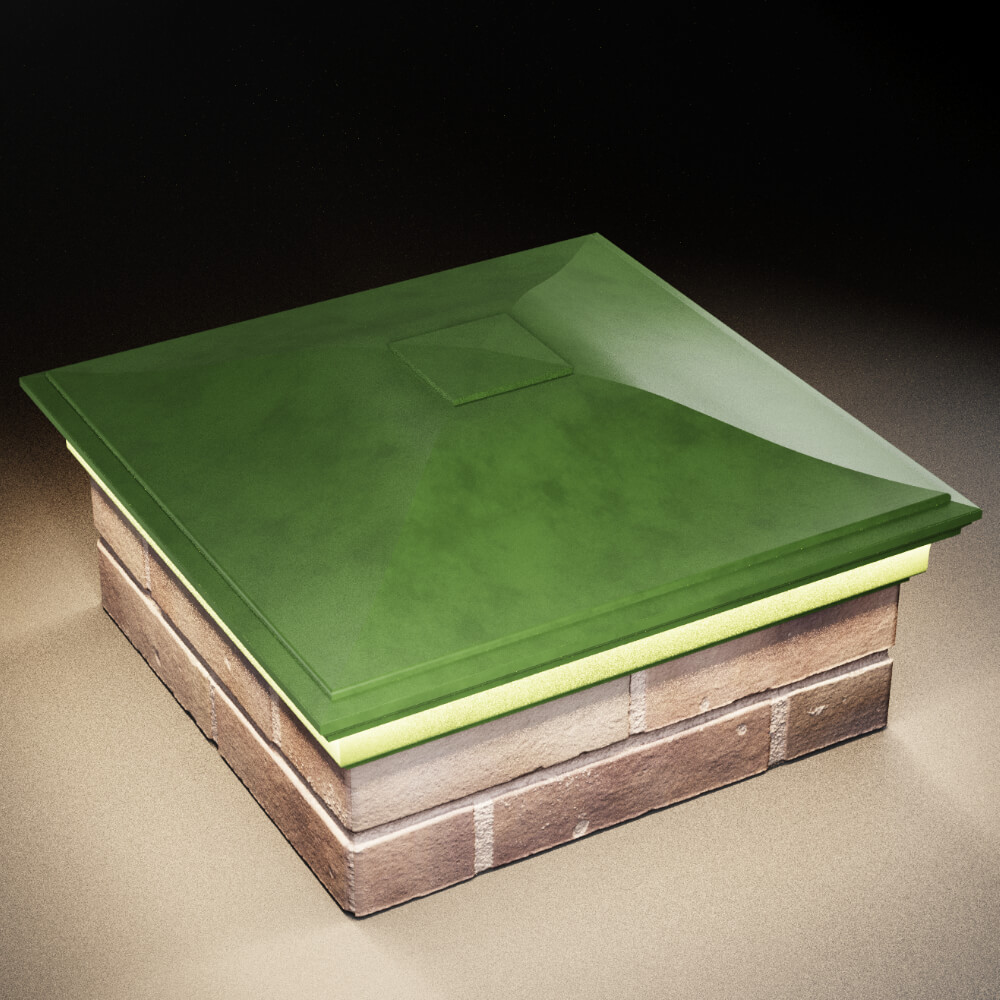 Колпак Zking Монблан Зеленый на столб 2х2 кирпича (515х515мм) c подсветкой в Хасавюрте фото