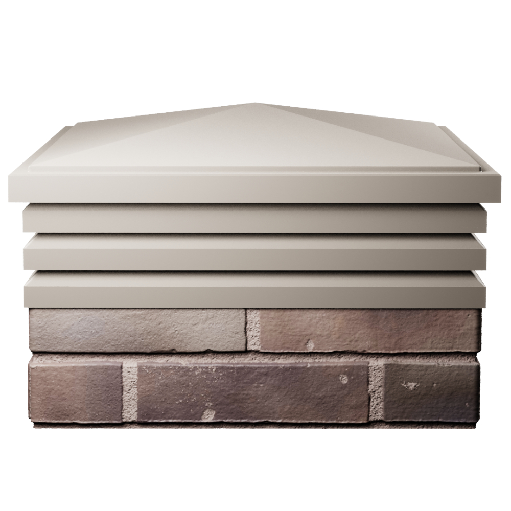 Колпак Zking Бона ХайТек Бежевый на столб 2х2 кирпича (513х513мм) Хасавюрт фото