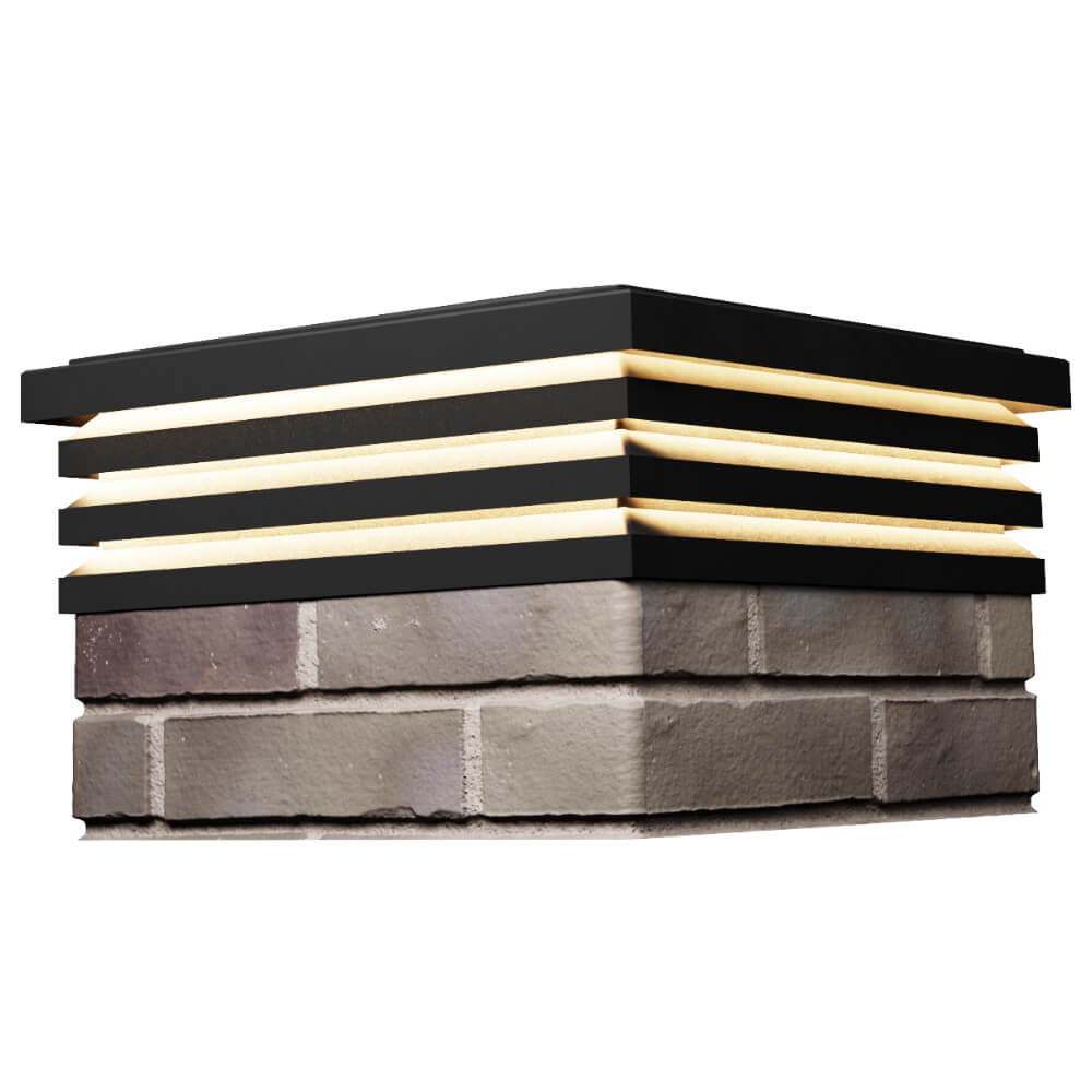 Колпак Zking Бона ХайТек Черный на столб 1.5х1.5 кирпича (385х385мм) с подсветкой в Хасавюрте фото