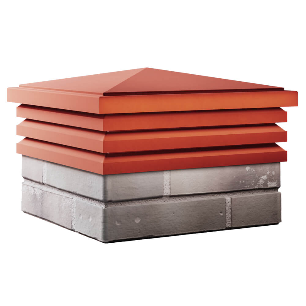 Колпак Zking Бона ХайТек Красный на столб 1.5х1.5 кирпича (385х385мм) в Хасавюрте фото