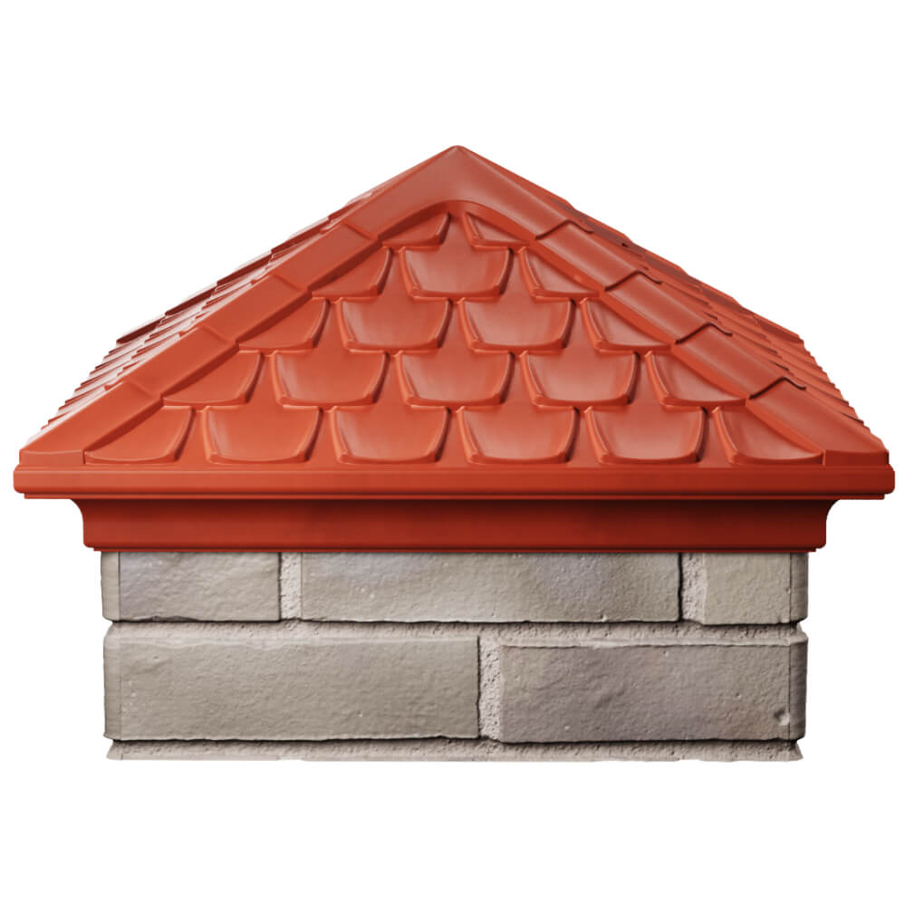 Колпак Zking Эльбрус Красный на столб 1.5х1.5 кирпича (385х385мм) Хасавюрт фото