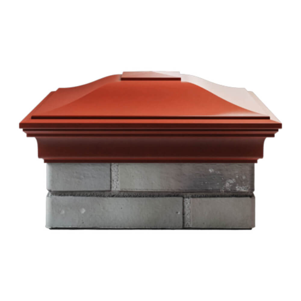 Колпак Zking Монблан Красный на столб 1.5х1.5 еврокирпича 0.7НФ (355х355мм) Хасавюрт фото