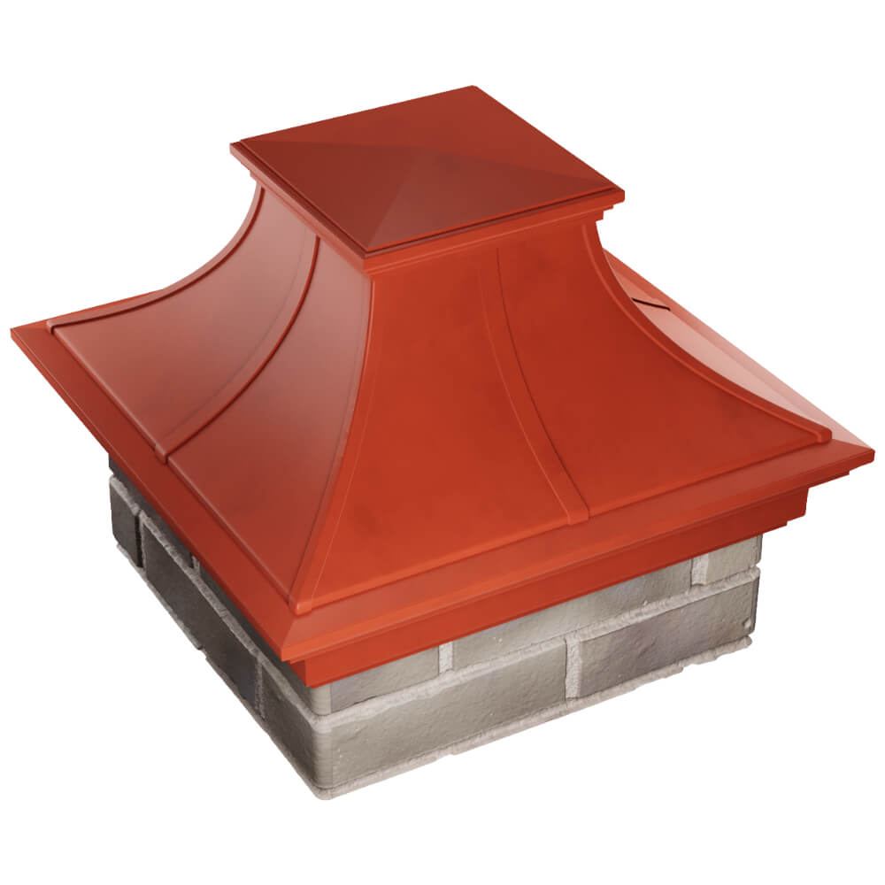 Колпак Zking Монблан Премиум Красный на столб 1.5х1.5 кирпича (385х385мм) в Хасавюрте фото