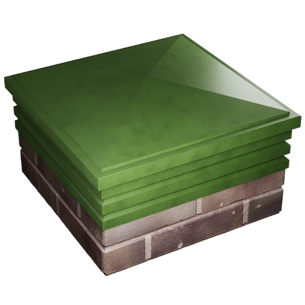 Колпак Zking Бона ХайТек Зеленый на столб 2х2 кирпича (513х513мм) в Хасавюрте фото