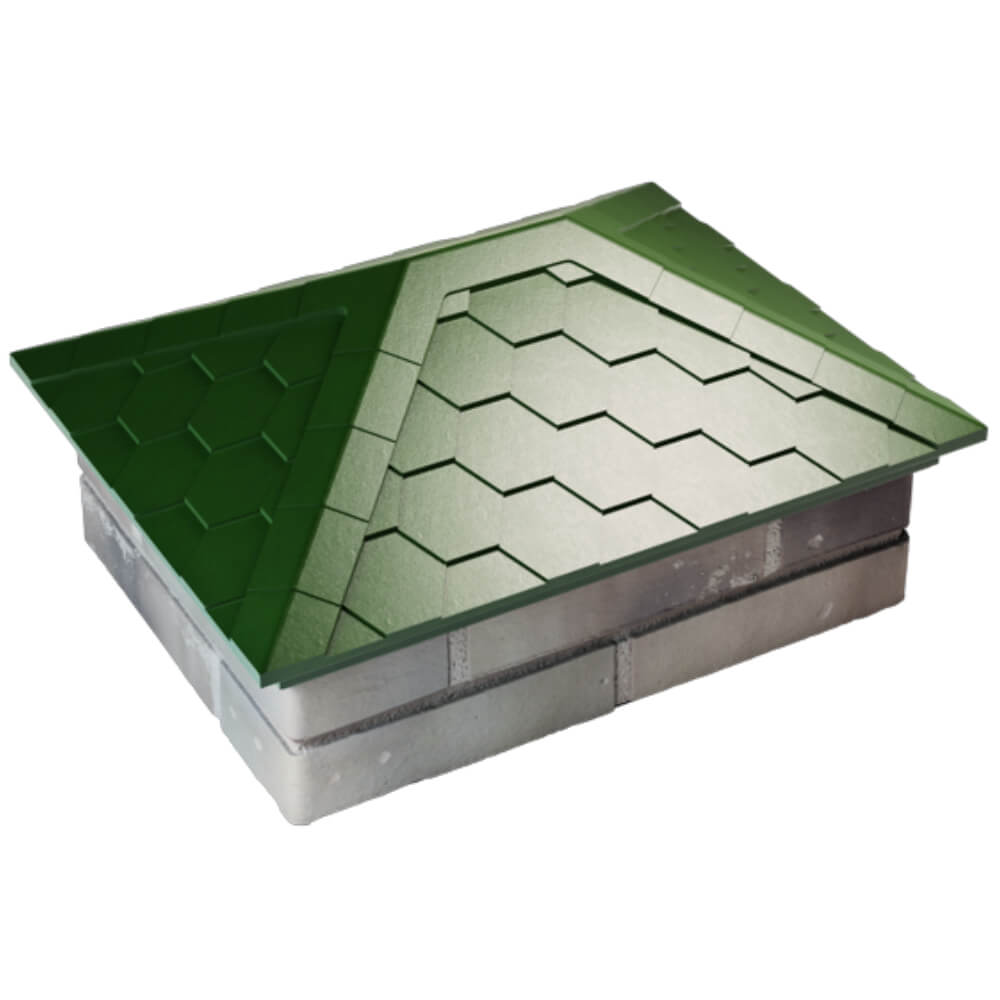 Колпак Zking Эверест Зеленый на столб 2х1.5 кирпича (520х390мм) Хасавюрт фото