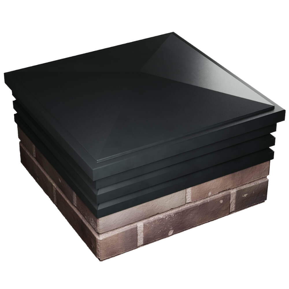 Колпак Zking Бона ХайТек Черный на столб 2х2 кирпича (513х513мм) в Хасавюрте фото