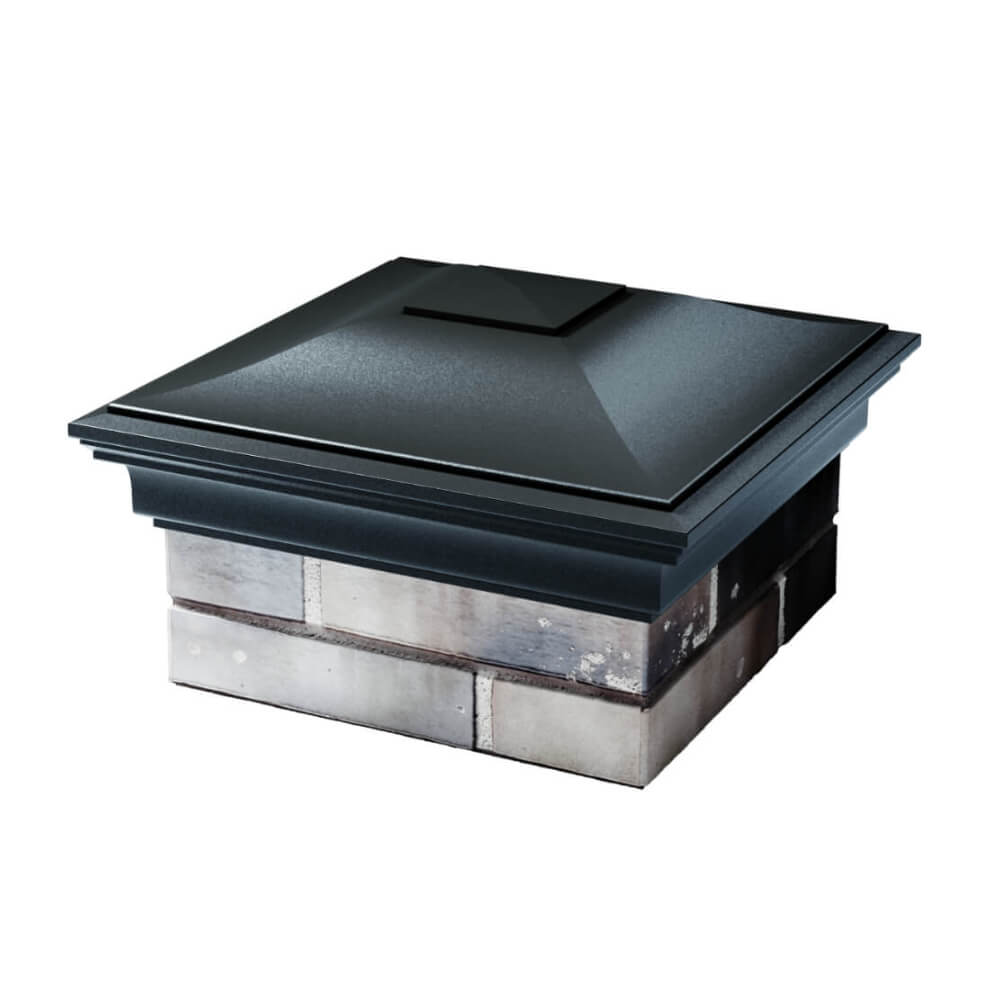 Колпак Zking Монблан Черный на столб 1.5х1.5 еврокирпича 0.7НФ (355х355мм) в Хасавюрте фото