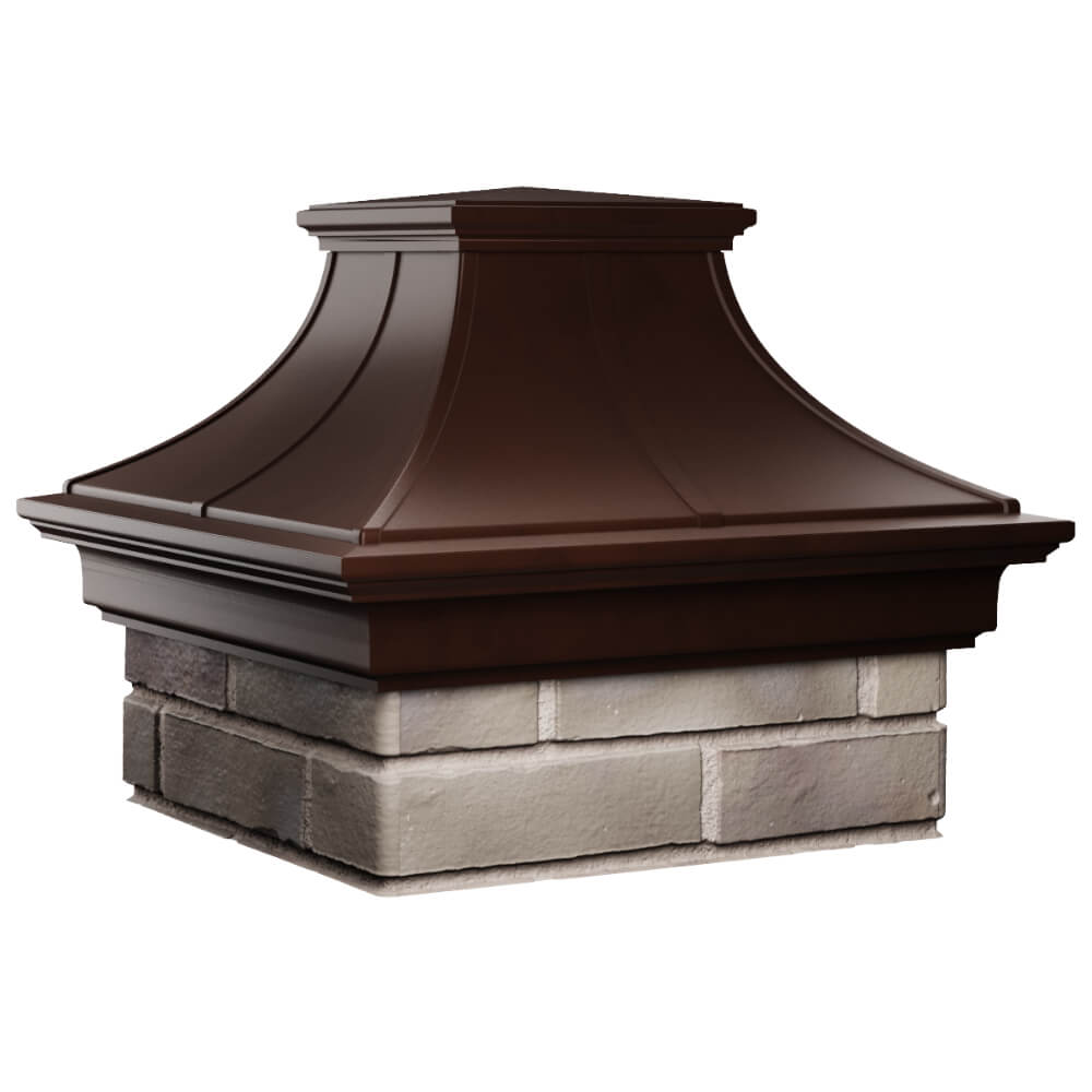 Колпак Zking Монблан Премиум Коричневый на столб 1.5х1.5 кирпича (385х385мм) в Хасавюрте фото
