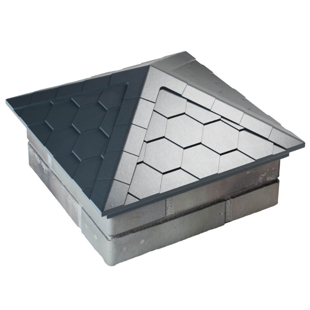 Колпак Zking Эверест Серый на столб 1.5х1.5 кирпича (390х390мм) в Хасавюрте фото