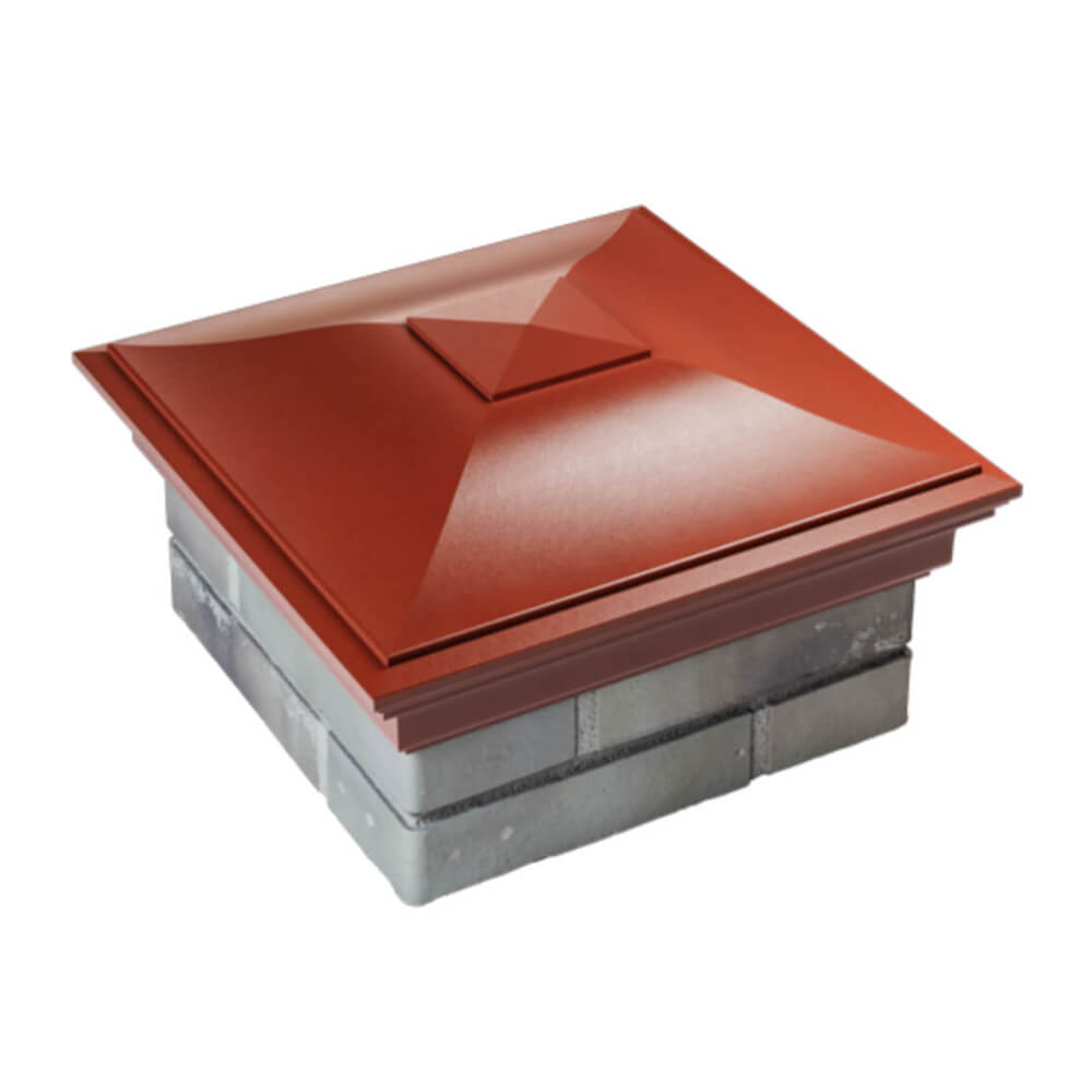 Колпак Zking Монблан Красный на столб 1.5х1.5 еврокирпича 0.7НФ (355х355мм) в Хасавюрте фото