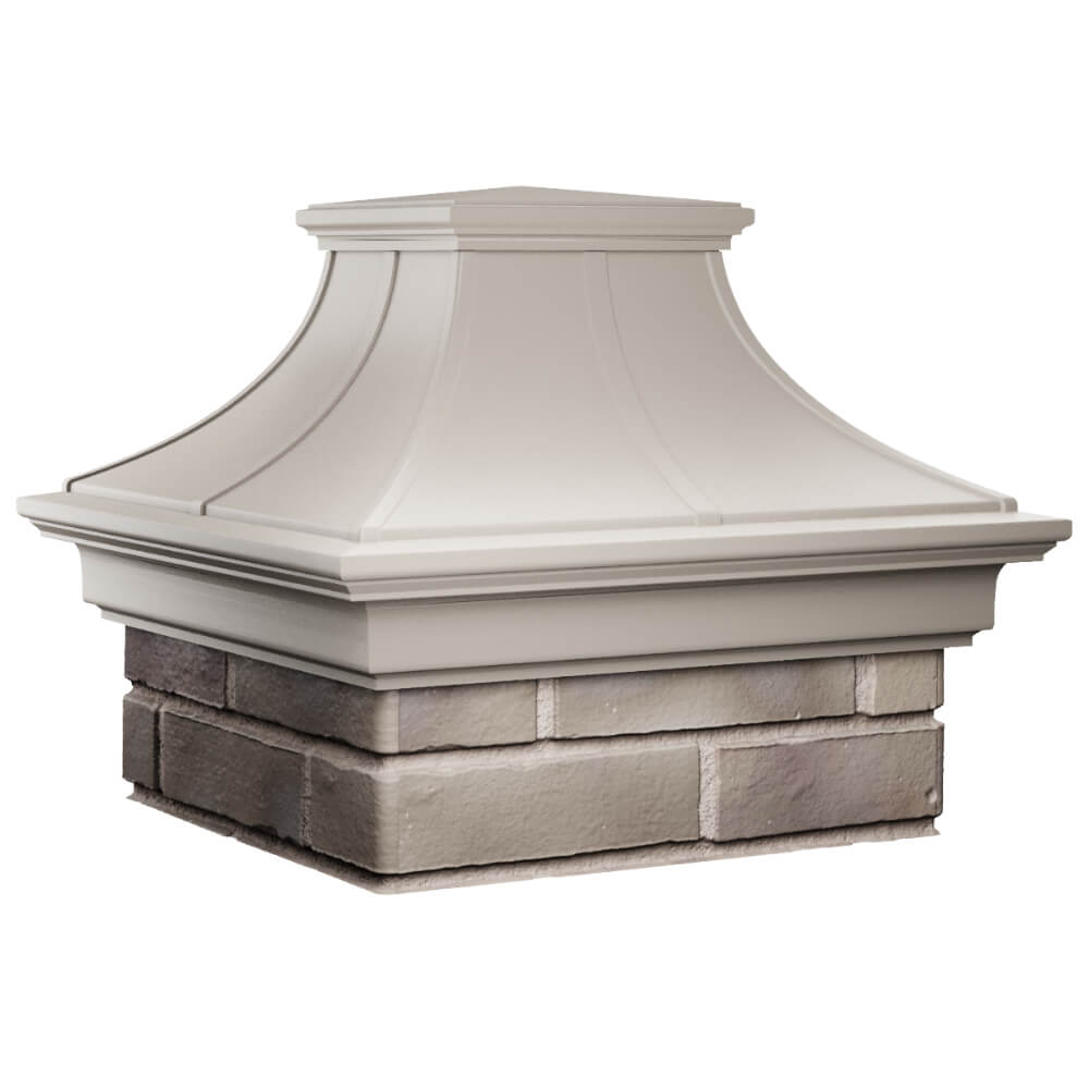 Колпак Zking Монблан Премиум Бежевый на столб 1.5х1.5 кирпича (385х385мм) в Хасавюрте фото