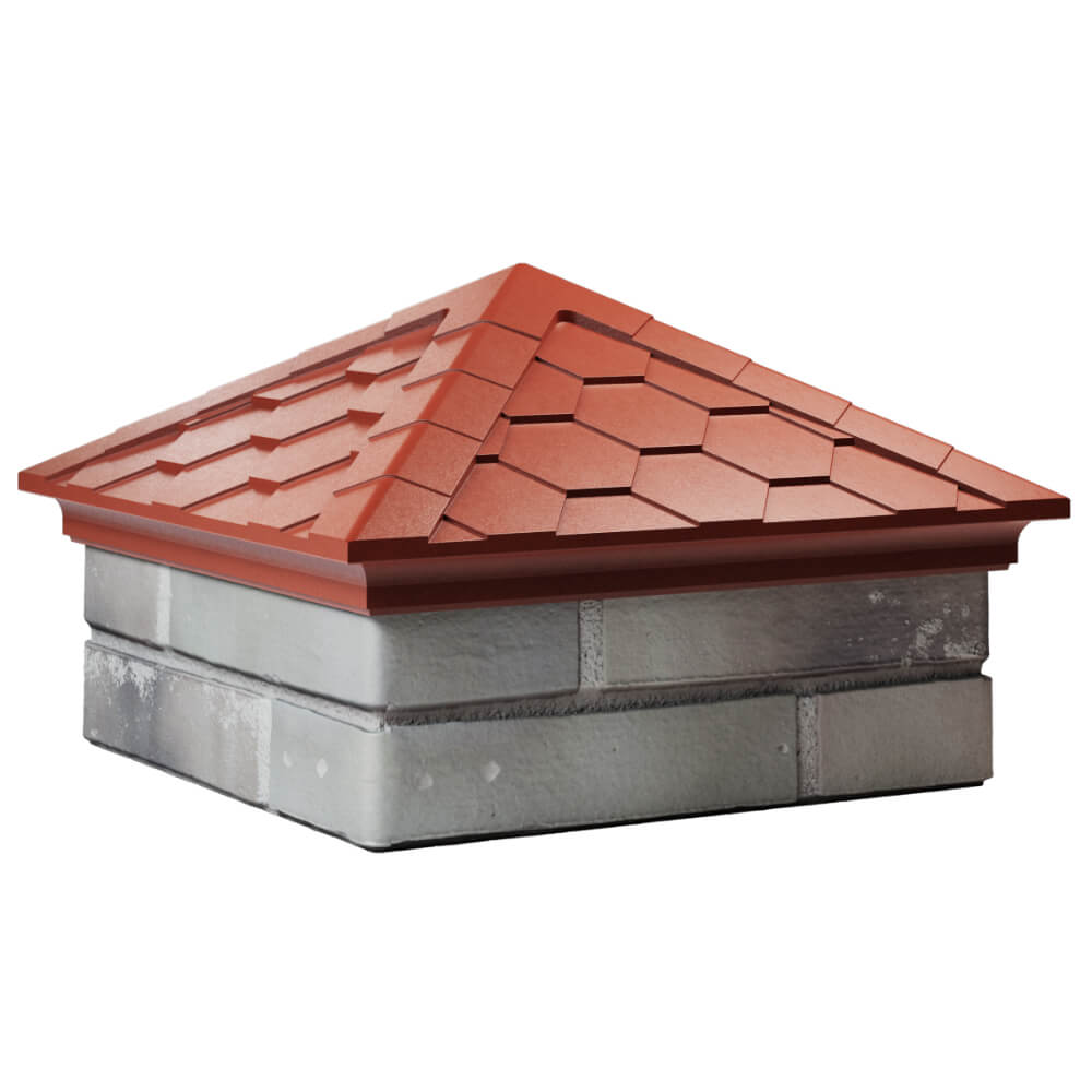 Колпак Zking Эверест Красный на столб 1.5х1.5 кирпича (390х390мм) в Хасавюрте фото