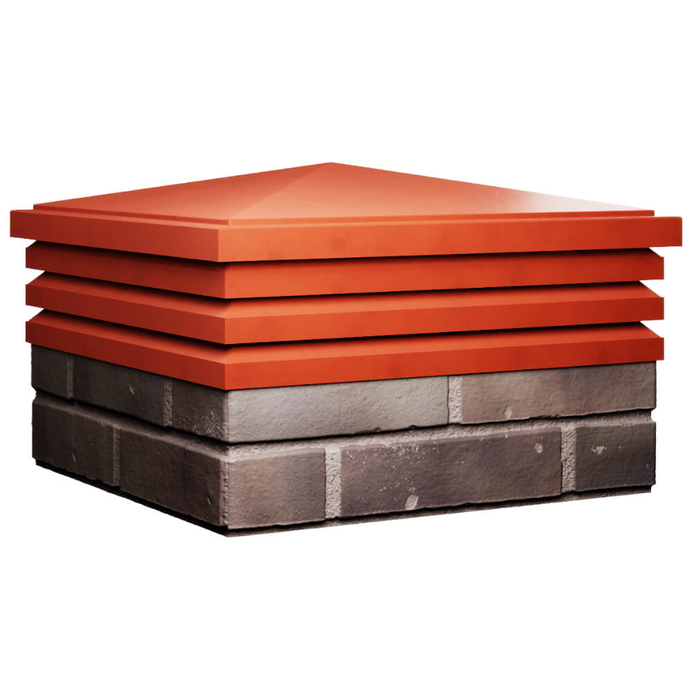 Колпак Zking Бона ХайТек Красный на столб 2х2 кирпича (513х513мм) в Хасавюрте фото