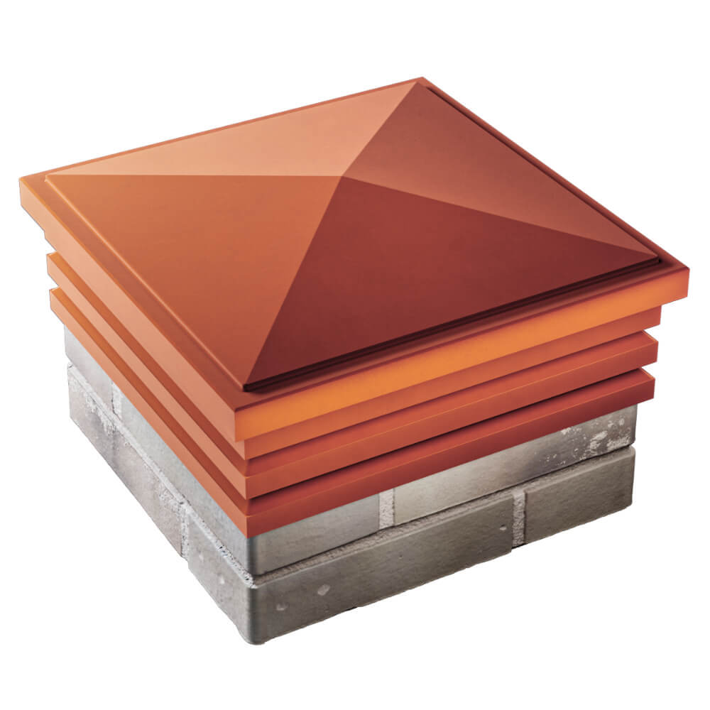 Колпак Zking Бона ХайТек Красный на столб 1.5х1.5 кирпича (385х385мм) в Хасавюрте фото