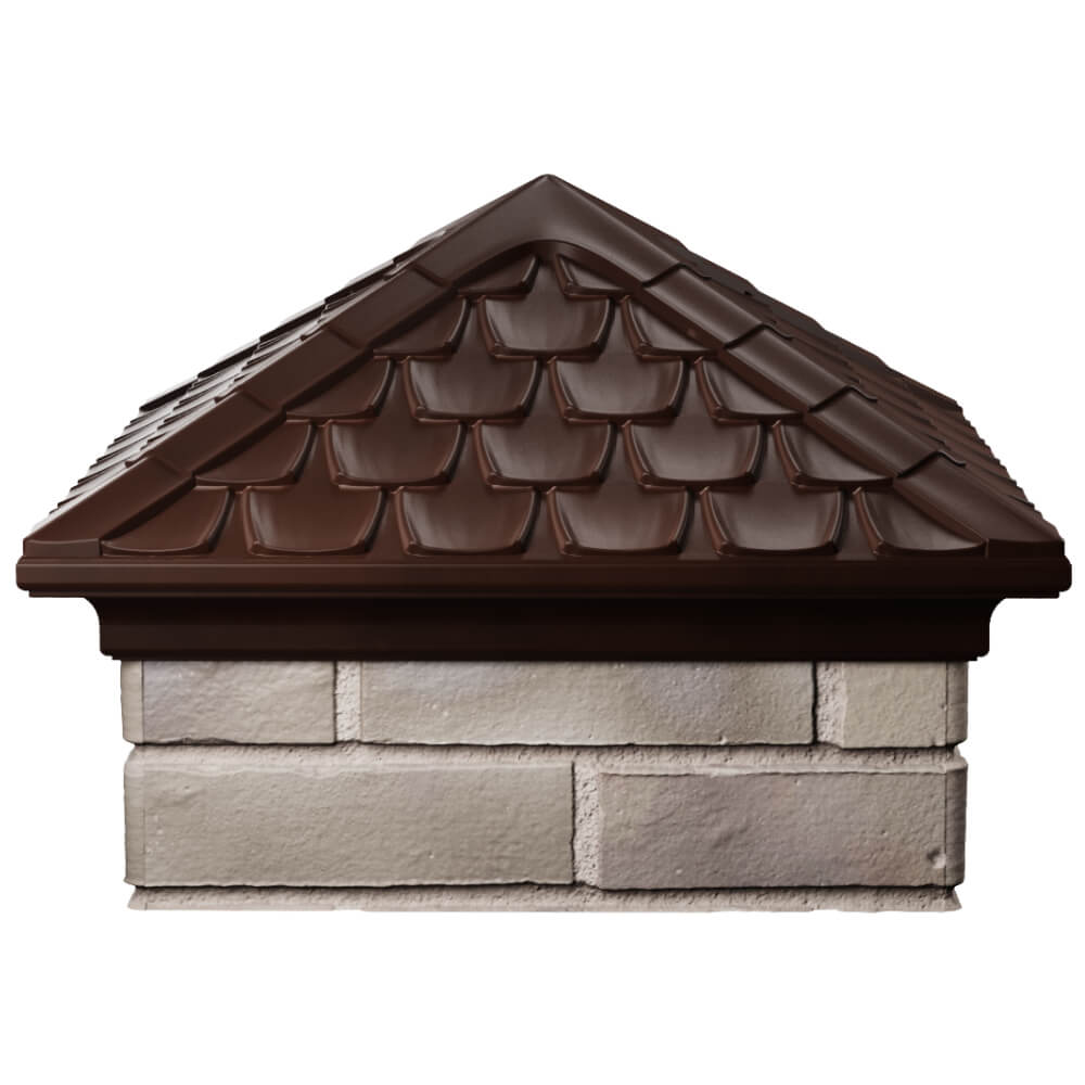 Колпак Zking Эльбрус Коричневый на столб 1.5х1.5 кирпича (385х385мм) Хасавюрт фото