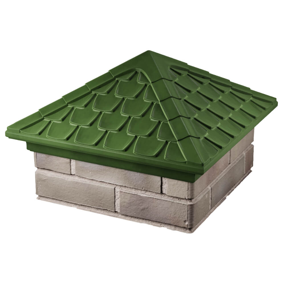 Колпак Zking Эльбрус Зеленый на столб 1.5х1.5 кирпича (385х385мм) в Хасавюрте фото