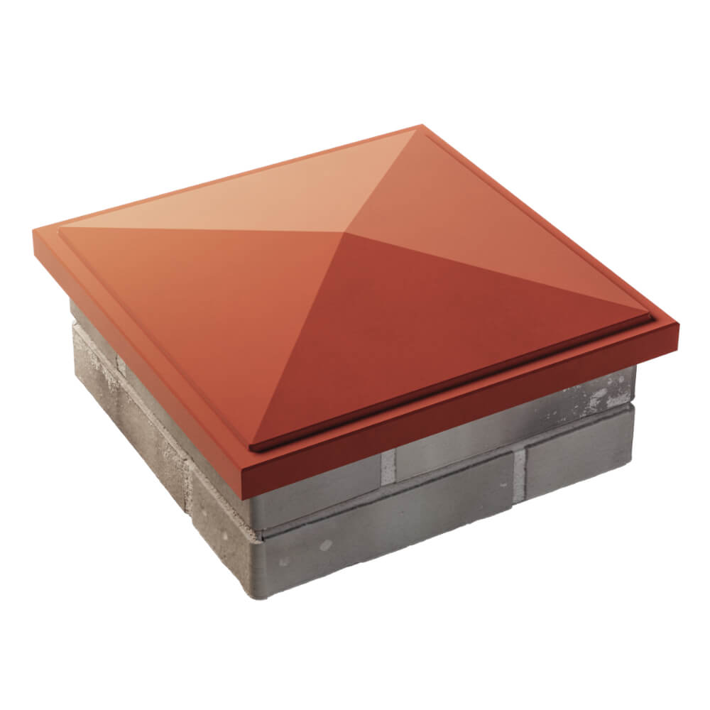 Колпак Zking БонаМоно Красный на столб 1.5х1.5 кирпича (385х385, 400х400мм) в Хасавюрте фото