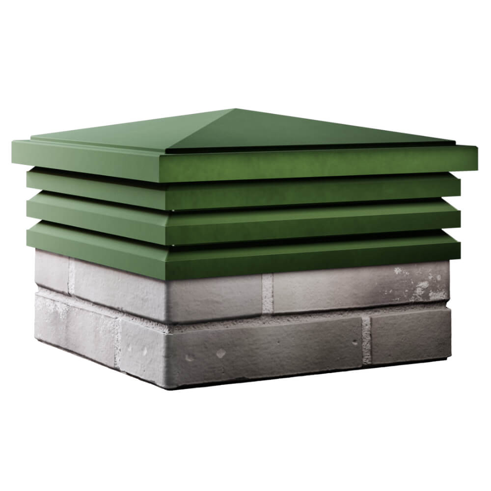 Колпак Zking Бона ХайТек Зеленый на столб 1.5х1.5 кирпича (385х385мм) в Хасавюрте фото