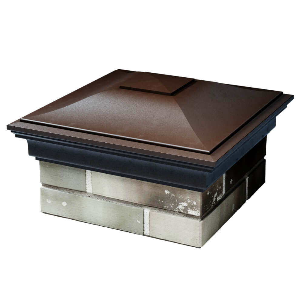 Колпак Zking Монблан Коричневый на столб 1.5х1.5 кирпича (385х385мм) в Хасавюрте фото