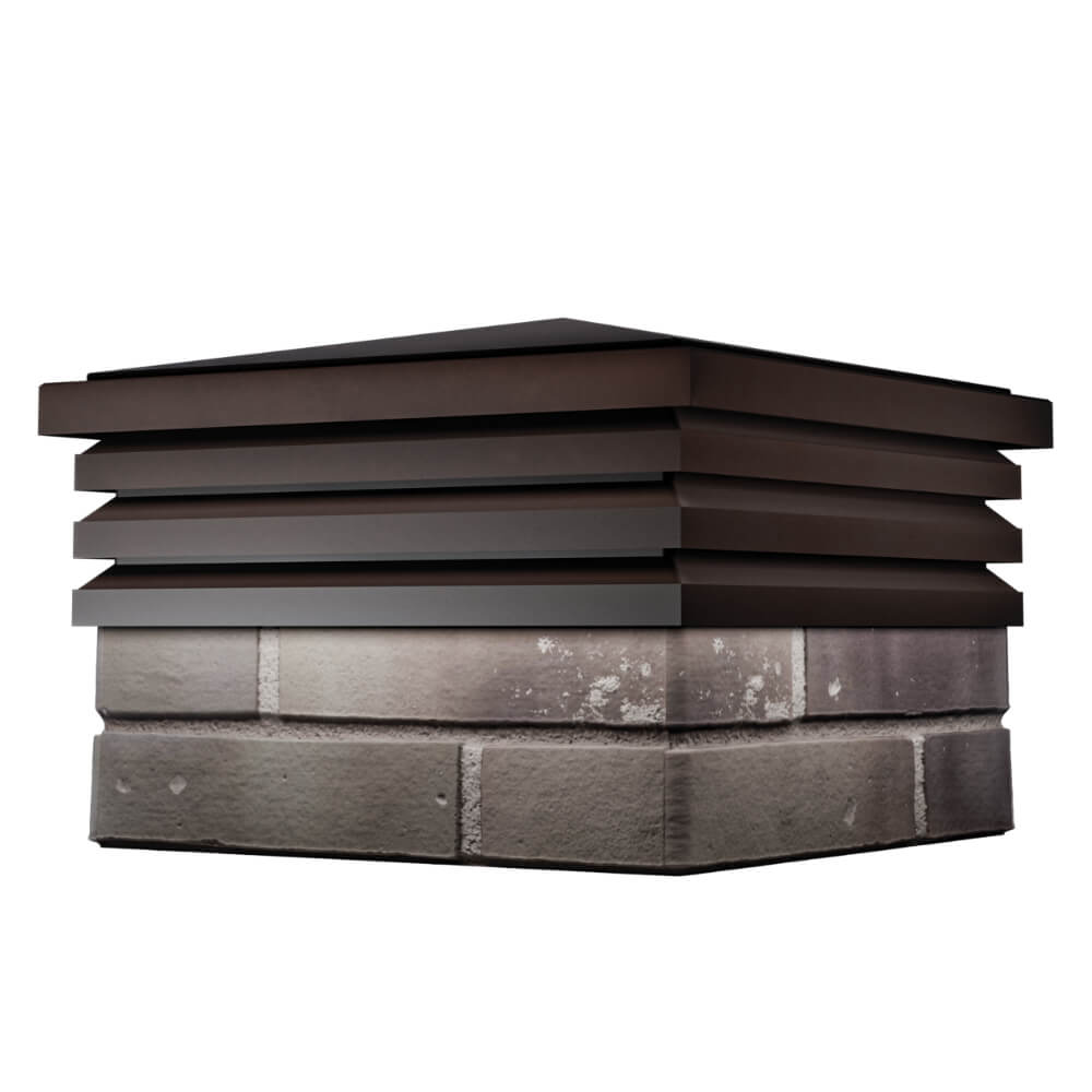 Колпак Zking Бона ХайТек Коричневый на столб 1.5х1.5 кирпича (385х385мм) в Хасавюрте фото