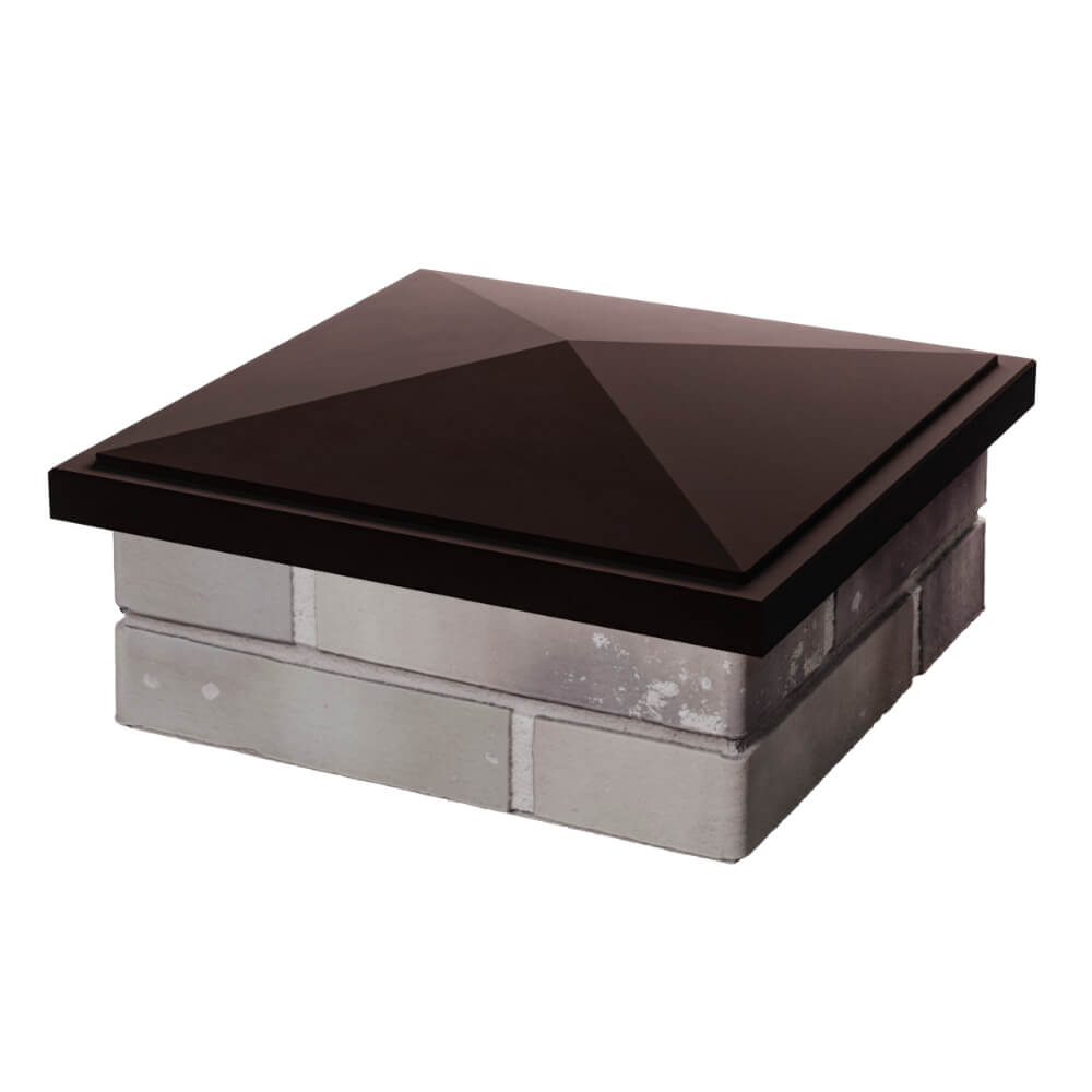 Колпак Zking БонаМоно Коричневый на столб 1.5х1.5 кирпича (385х385, 400х400мм) в Хасавюрте фото