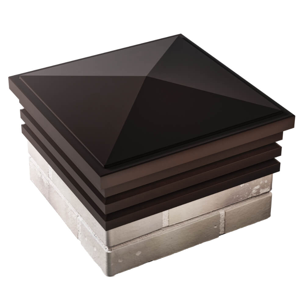 Колпак Zking Бона ХайТек Коричневый на столб 1.5х1.5 кирпича (385х385мм) в Хасавюрте фото